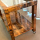 Bar cart desserte goat skin vellum