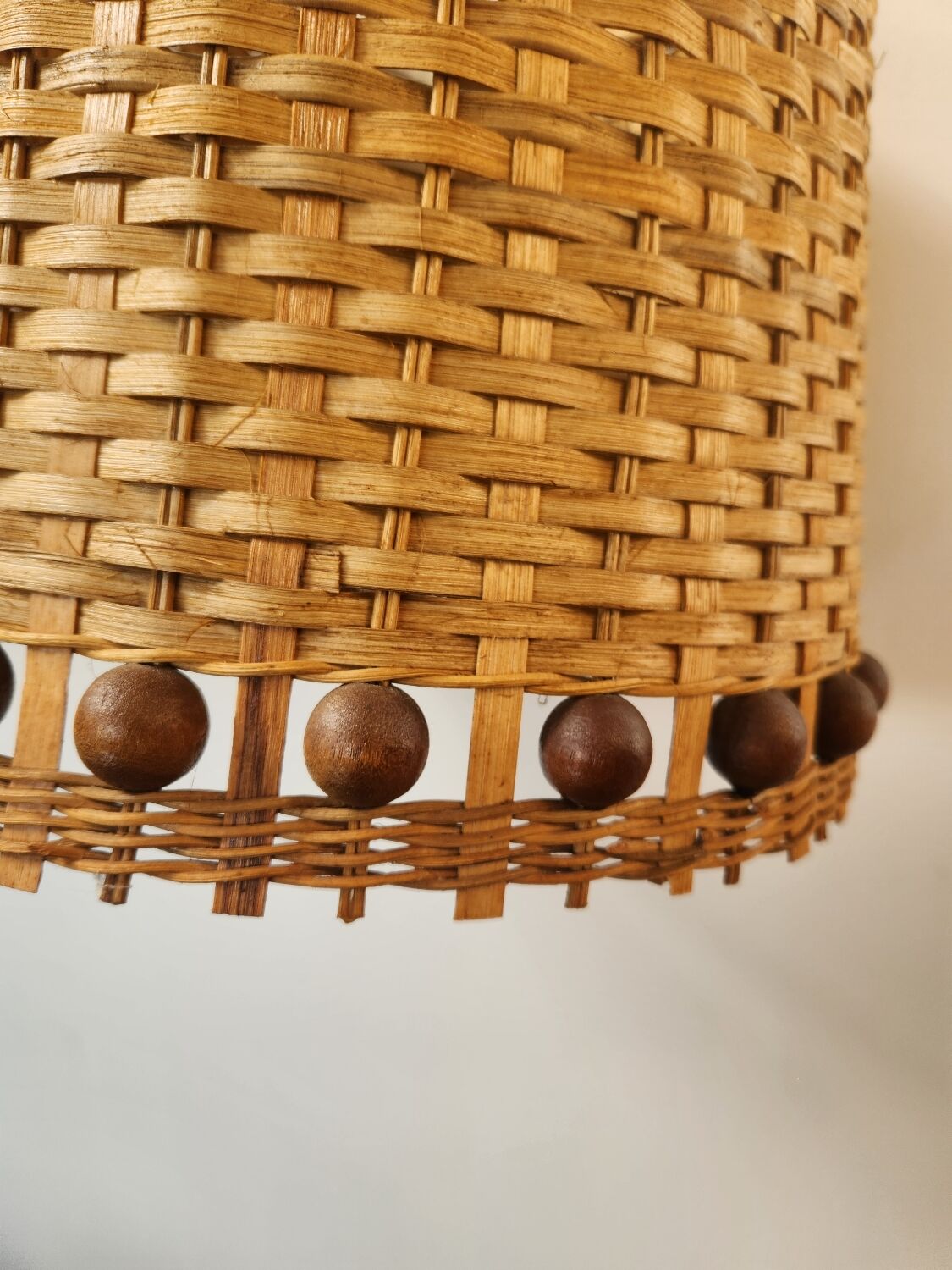 Vintage 60's wicker pendant light