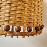 Vintage 60's wicker pendant light