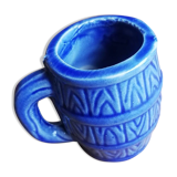 Small pot with handle imitation blue varnished barrel
