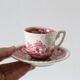 Set of 6 coffee cups and saucers, Villeroy & Boch, Rusticana rose model