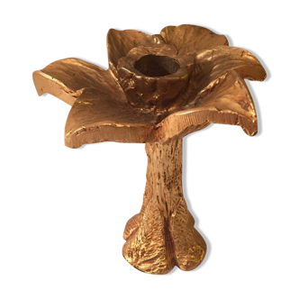 Bougeoir bronze doré fondica