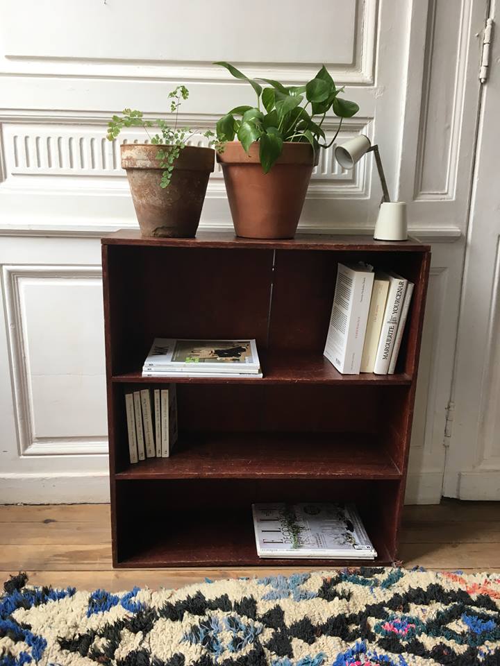 Library shelves vintage solid wood