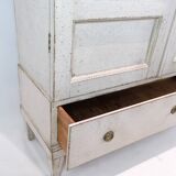 Glass Cabinet From The Gustavian Period Painted In Grey From 1810s