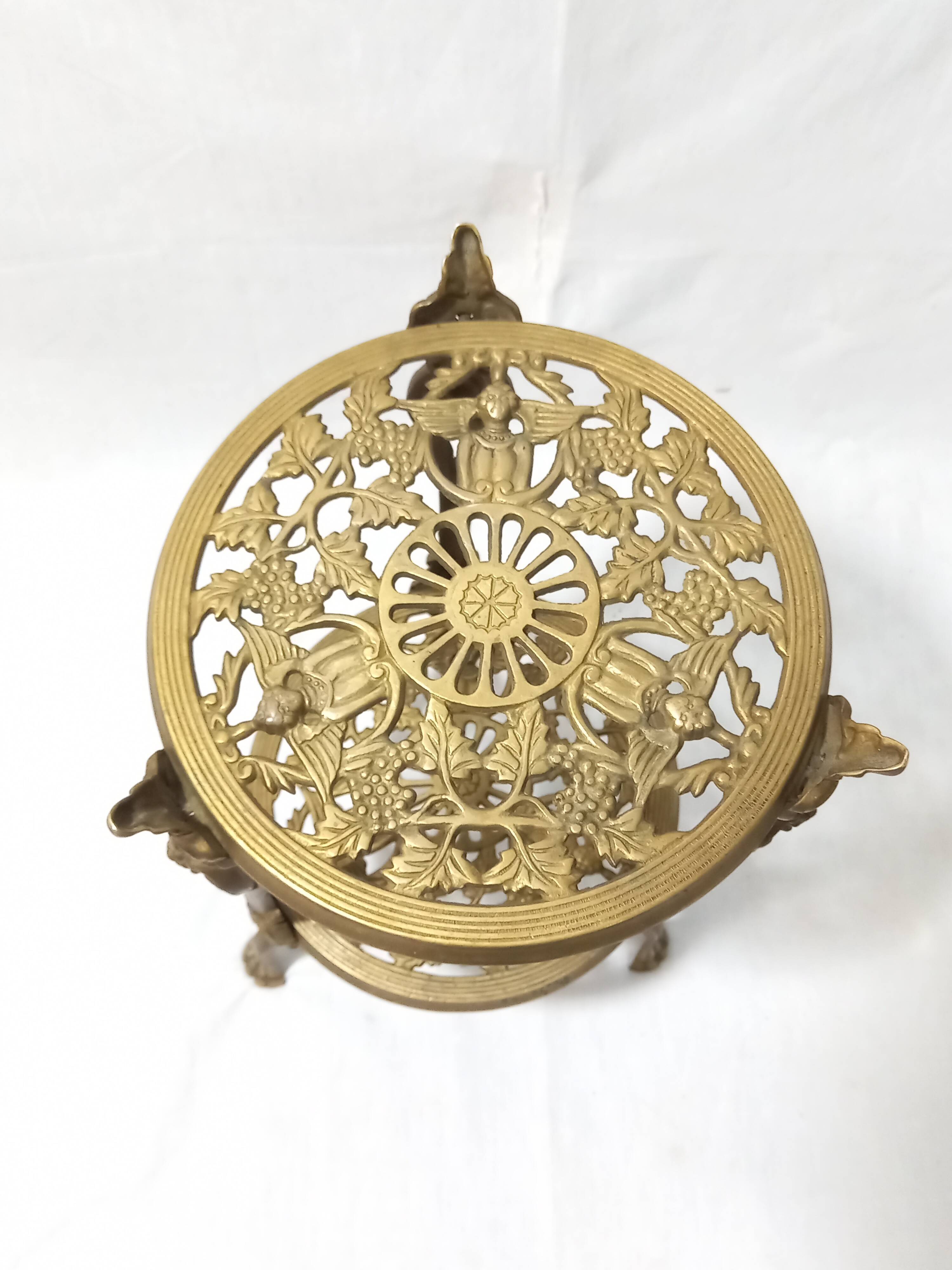 Pair of Victorian Style Openwork Brass Bolsters