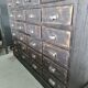 Old workshop drawer cabinet industrial furniture black patina