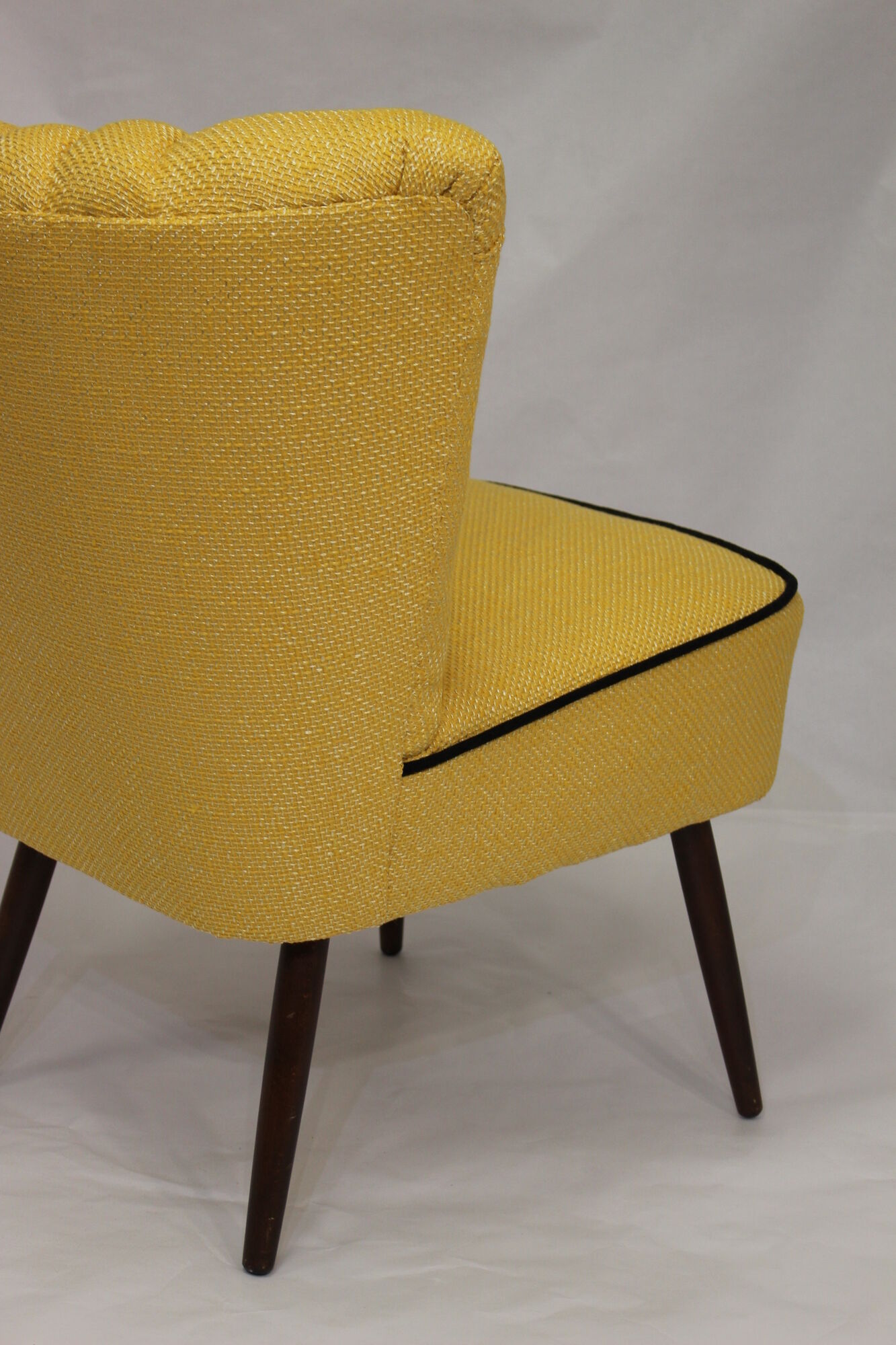 50s vintage cocktail armchair "yellow lelievre fabric