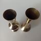 Duo of soliflores in vintage gilded brass