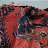 Antique hand-woven persian maslaghan rug, 1920s 254x135cm