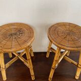 Vintage rattan stools