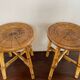 Tabourets rotin vintage
