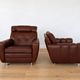 Vintage Danish mid-century lounge chairs by Svend Skipper in burgundy leather