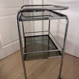 Chrome and smoked glass console