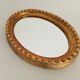 Miroir ovale italien vintage en bois doré