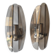 Two vintage smoked glass wall lights