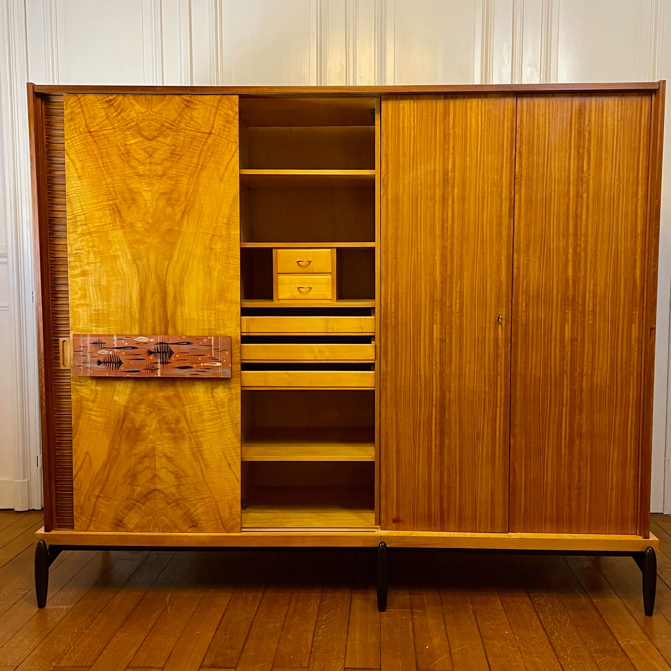 Mid century 4-door wardrobe