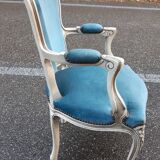 Louis XV duck blue armchair