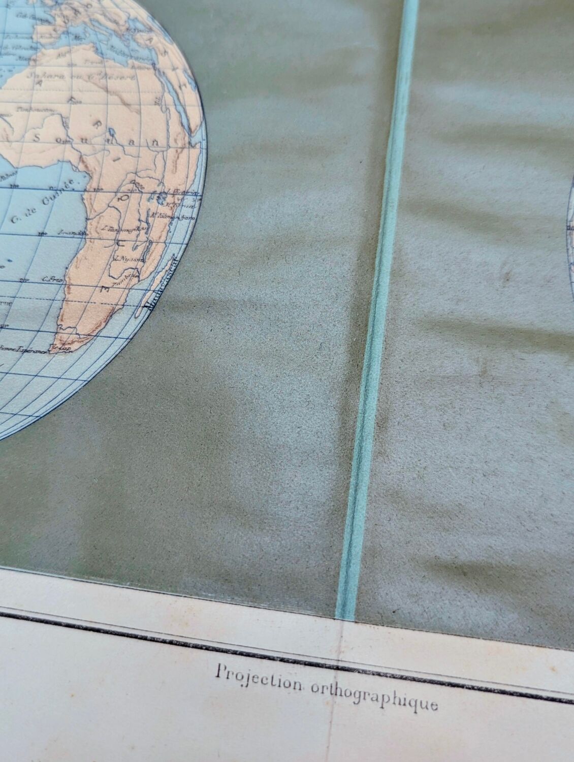 Sphère Terrestre, carte originale imprimée en 1907.