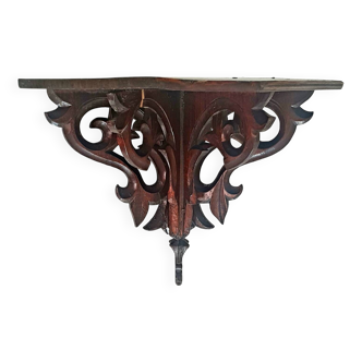 Carved wall corner shelf