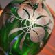 Murano glass alcohol bottle green & silver 1930s - 1940s.