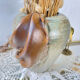 Vintage stoneware vase with draped effect glaze