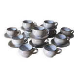 Set of 10 espresso cups and saucers Chantal and Thierry Robert