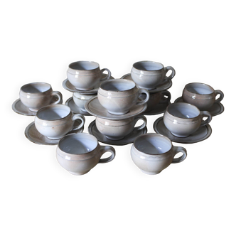 Set of 10 espresso cups and saucers Chantal and Thierry Robert