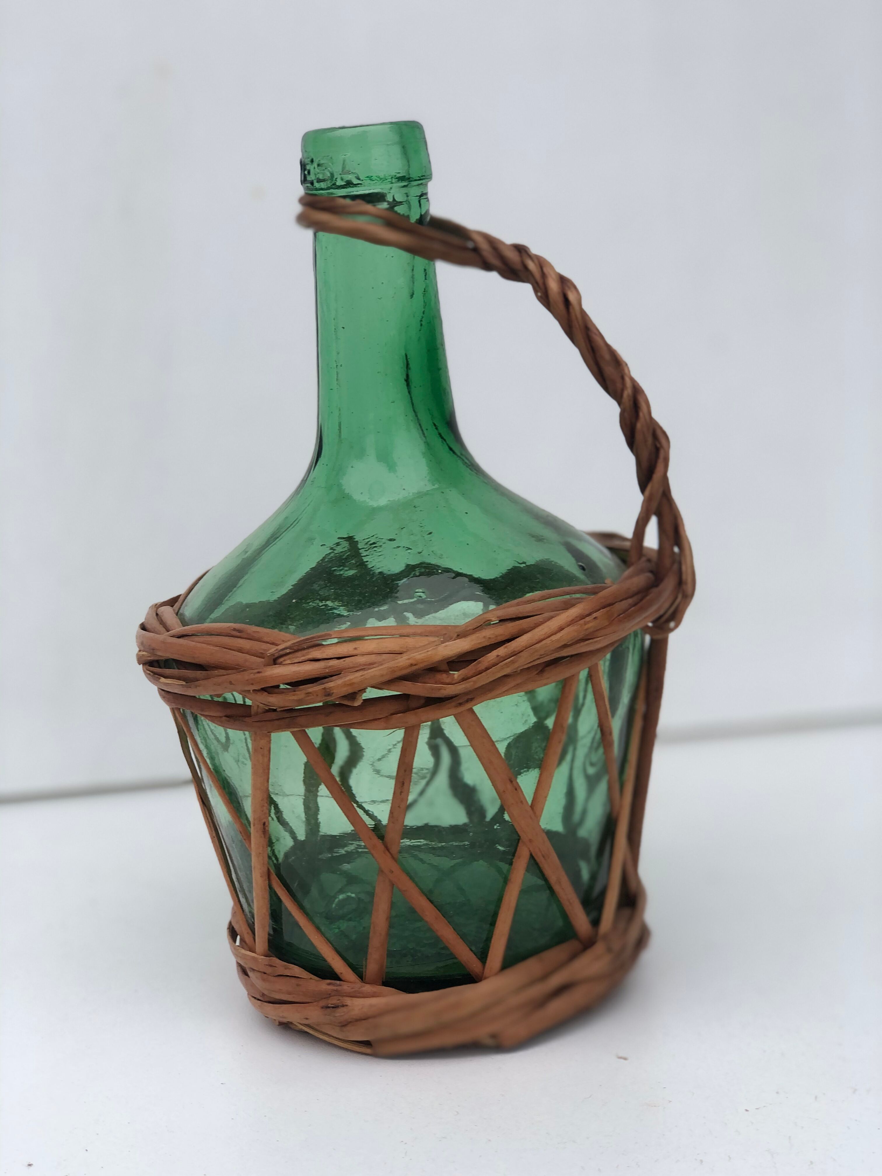 Ladies-jeanne dressed in wicker - lot of 2