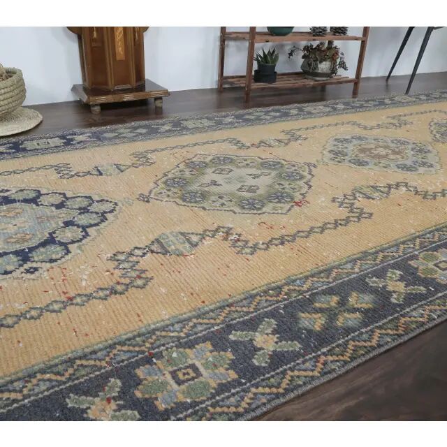 Vintage Turkish Hand-Knotted Runner Rug 133x322