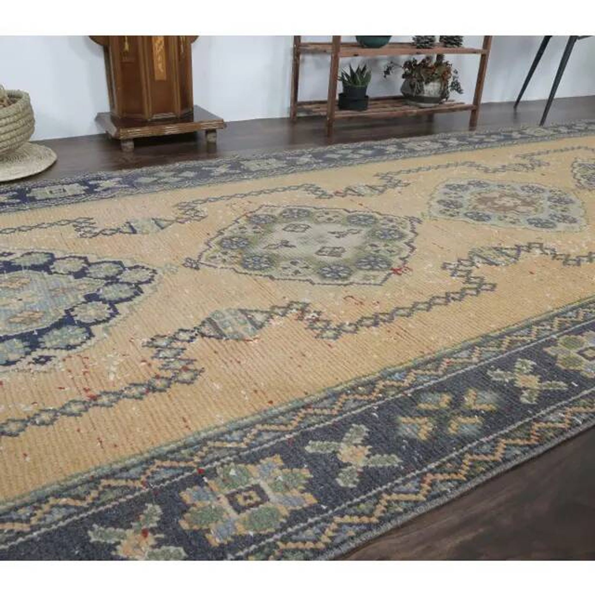 Vintage Turkish Hand-Knotted Runner Rug 133x322