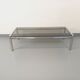 Vintage rectangular coffee table in smoked glass and chrome metal from the 1960s.