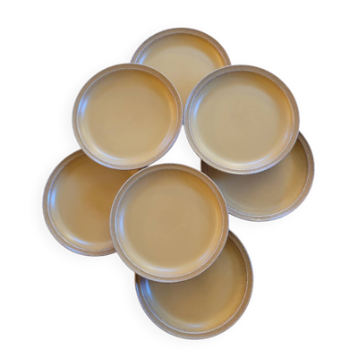 Assiettes à dessert en grès – Ateliers du Revermont, France – fin XXᵉ