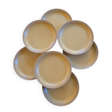 Assiettes à dessert en grès – Ateliers du Revermont, France – fin XXᵉ