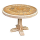 Vintage round Barrois dining table renovated in solid oak and ceramic