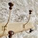 Antique wall coat rack 120 cm French