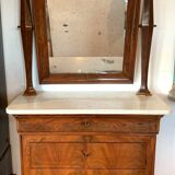 Louis Philippe dressing table chest of drawers in mahogany and 19th century veneer