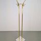 Italian Carrara Marble and Brass Freestanding Coat Rack, 1960s