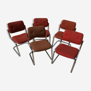 Lot of 5 chairs 1970