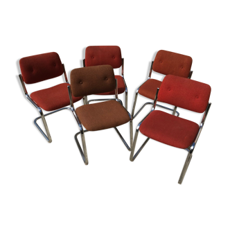 Lot of 5 chairs 1970