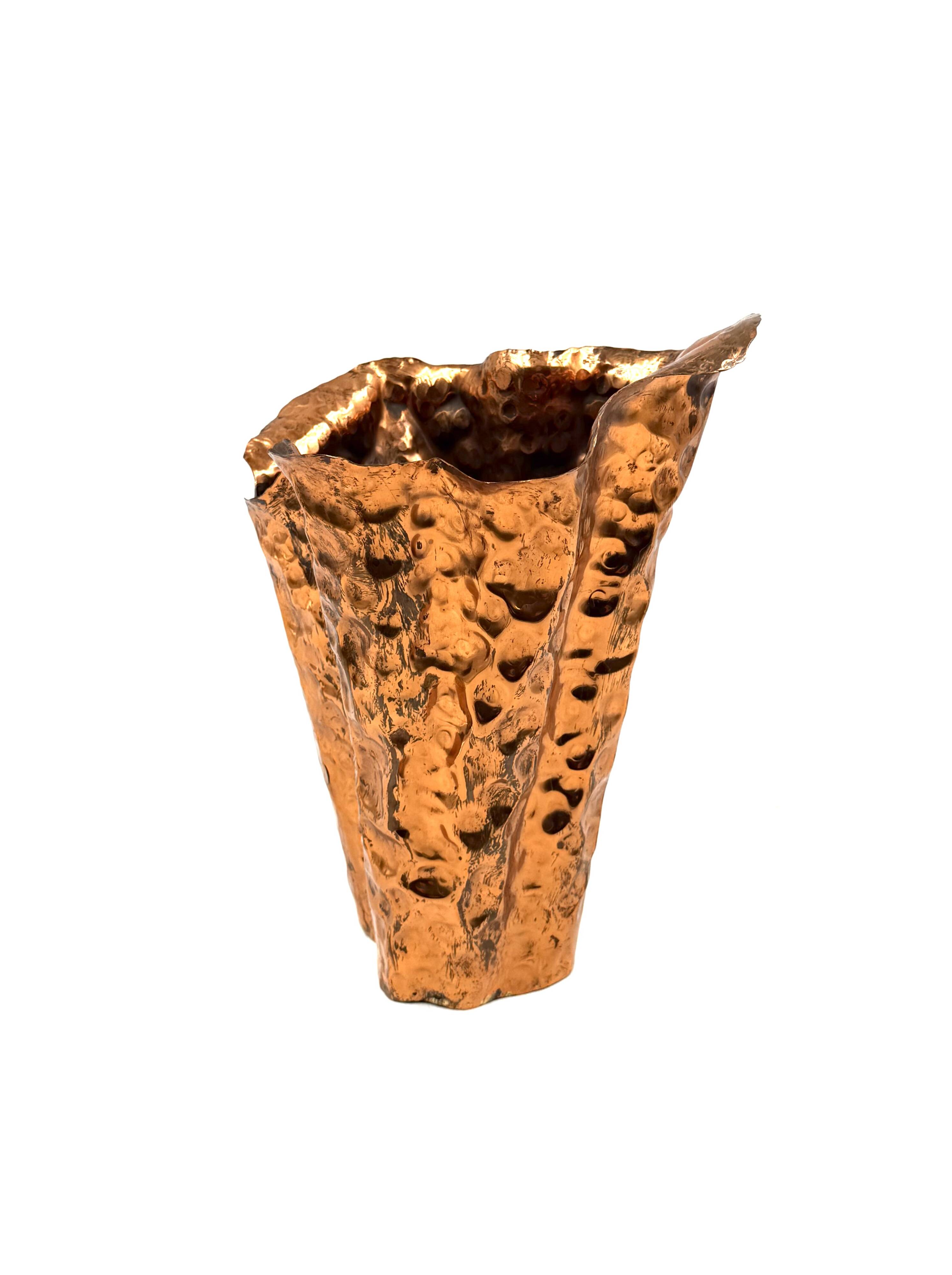 Angelo Bragalini, Mid-century copper vase, Bologna Italy 1960s