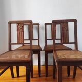Art Deco chairs in new caned oak