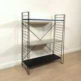 Mid century free standing rack with metal shelves by A. Dekker for Tomado