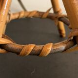 Rattan lamp in the shape of an ellipse Louis Sognot 1950