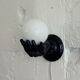 Hand vintage ceramic porcelain globe black wall lights opaline