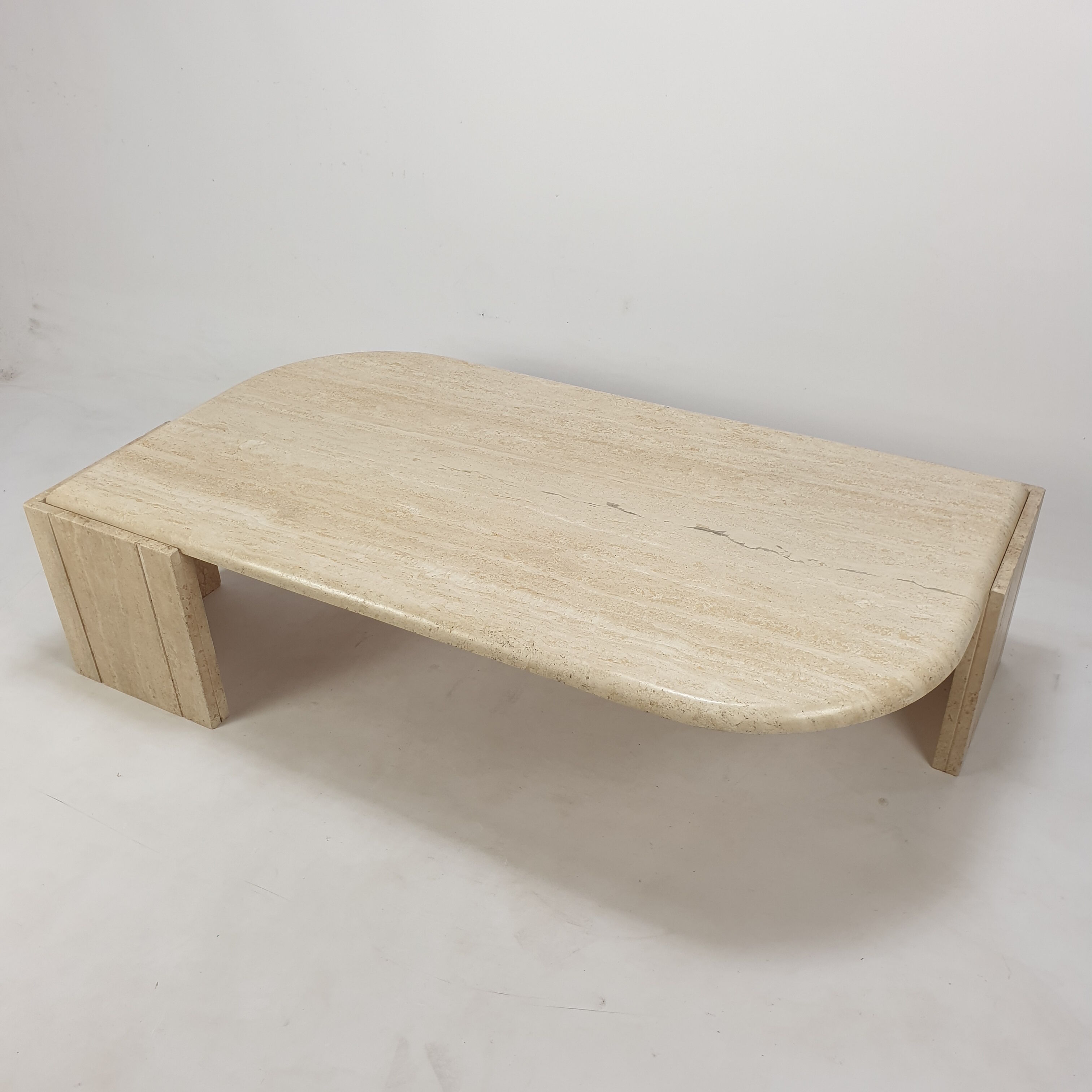Italian travertine coffee table, 1980s