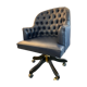 Chaise de bureau en cuir marine
