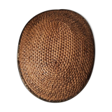 Rattan and brass basket