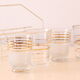 Support à verre en métal et ses 8 verres, vintage, authentique, années 60