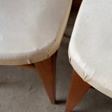 Set of 4 vintage an50 Scandinavian white chairs