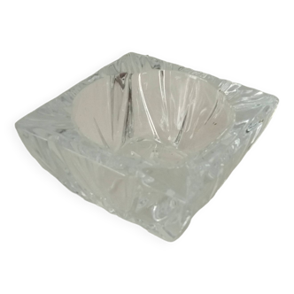 Vintage ashtray in solid chiseled glass Cristal d'Arques